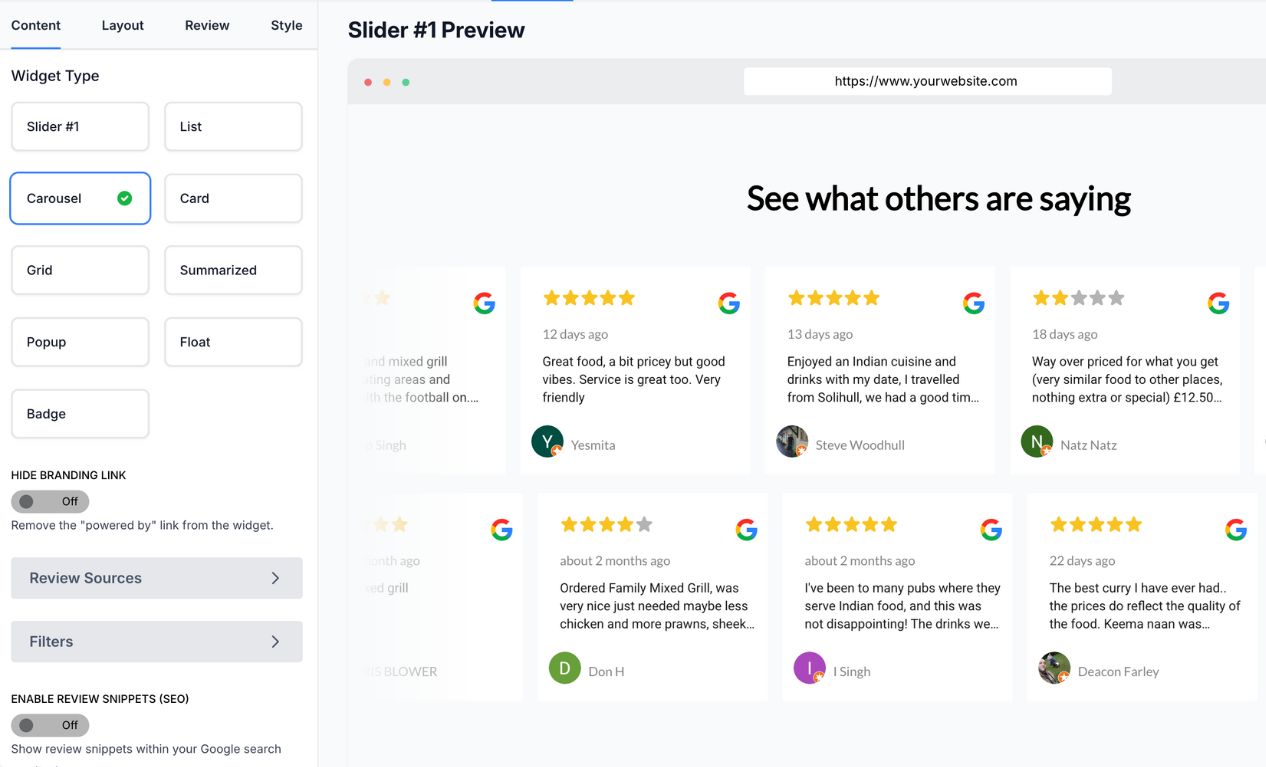 Website Widgets inside ExpertWeb